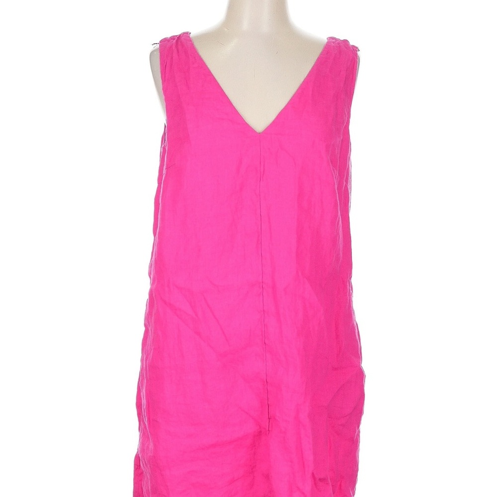 J.Crew Hot Pink V-Neck Sleeveless Shift Dress